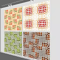Pop Art Tile Polka Dot Color Gradient Square Tile Mosaic Splicing Seamless Tile 3d model