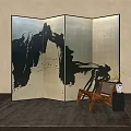 New Chinese-style screen partition screen 3d model