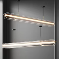Modern Long White Pendant Lights With Sleek Metal Accents For Interior Design