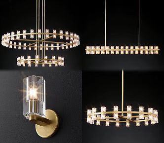 Modern lamp combination chandelier 3d model