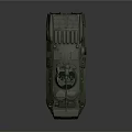 Green Armored Military Vehicle with Six Wheels Mounted Weapon and Tactical Armor Design