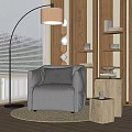 Quiet single sofa 3d model