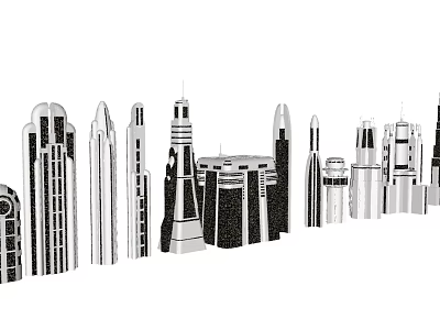 Futuristic Architecture Featuring Tall Innovative Skyscrapers And Modern Urban Designs 3d model