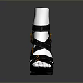 Women's Stylish Black High Heel Sandals With Crisscross Straps And Modern Design