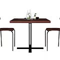 Modern Dining Table Chair Combination Square Dining Table Chair Combination 3d model