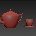 Modern teapot water cup 3d model