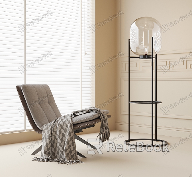 Leisure chair floor lamp model