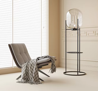Leisure chair floor lamp 3d model