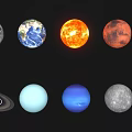 Cosmic View Of Solar System Planets With Sun Earth Mars Jupiter Saturn And More