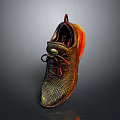 Comfortable Stylish Modern Sneakers With Black Orange Gradient Mesh For Daily Life