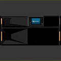 Black Electronic Server Unit With Front Panel Display And Orange Indicators
