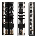Stylish Modern Wine Cabinet With Glass Doors Wine Storage And Glassware Holders