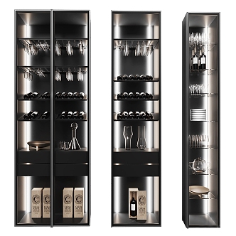 Modern Glass Wine Cabinet 3d model