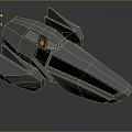 Futuristic Gray Spaceship 3D Model With Green Glowing Lines And Cockpit Design