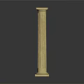 Classical Architectural Column Beige Color With Fluted Shaft Capital And Base