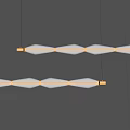 Stylish Linear Chandeliers With Gold Metal Frames And Geometric Glass Lampshades