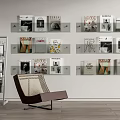 Modern Bookshelf Display Rack Storage Rack Book Ornaments Wall Hanging Bookshelf Books Newspapers and Periodicals Rack 3d model