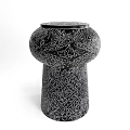 Stylish Black Side Table With Intricate Carvings Elaborate Patterns And Unique Design 3d model