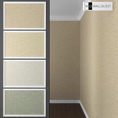 Glass Partition Components With Multiple Light Colored Glass Panels And Beige Textured Wallpaper 3d model