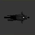 Modern Black Motorcycle With Sleek Body Exhaust Pipes And Reflective Wheels On Gray Background