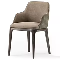 Elegant Modern Dining Chair With Upholstered Seat Woven Backrest And Solid Wooden Legs