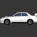 White Sports Sedan With Front Air Intake Rear Spoiler And Black Alloy Wheels