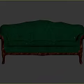 Vintage Green Sofa with Upholstered Fabric and Wooden Frame Legs Classic Design