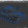 Military Tank Featuring Protective Wire Mesh Turret And Heavy Metal Tracks Design