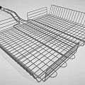 Stainless Steel Wire Mesh Basket With Ergonomic Handle For Kitchen Cooking Tools 3d model
