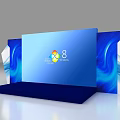 Modern Display Stand For Windows 8 Release Preview With Blue Background