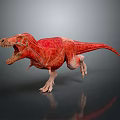 Red Tyrannosaurus Rex 3D Model With Anatomical Details Open Mouth And Sharp Teeth
