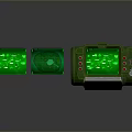 Green Household Gadget With Dual Digital Screens And Orange Accent Controls