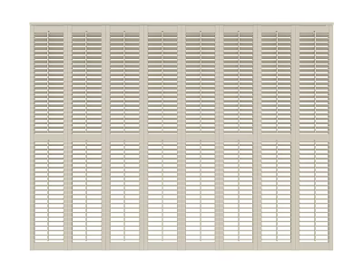 Elegant Beige Window Shutters With Classic Slats Interior Design For Home Decoration 3d model