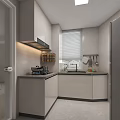 Modern Apartment Bedroom Interior With Bed Curtains Bedside Tables And Wall Paintings