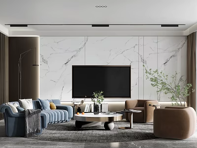 Modern sofa coffee table combination 3d model