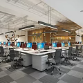 Modern public office area Simple office 3d model