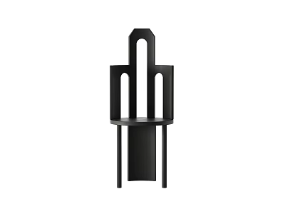 Stylish Black Single Chair With Modern Minimalist Design And Unique Backrest Structure 3d model