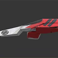 Red and White Cosmic Spacecraft Model With Number 72 And Aerodynamic Design