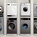 Various Washing Machines With Modern Designs And Different Styles For Home Use