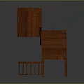 Wooden Double Flight Staircase With Modern Handrail And Interior Design Structure