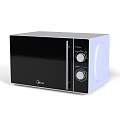 Midea White And Black Microwave Oven With Control Knobs For Kitchen Use 3d model