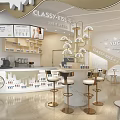 CLASSY KISS Milk Tea Shop Modern Interior Design With Counter Tables Chairs And Decorations