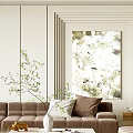 Modern Living Room Interior With Golden Chairs Floor Lamp And Light Wood Walls