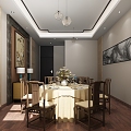 Chinese-style reception room Chess and card room 3d model