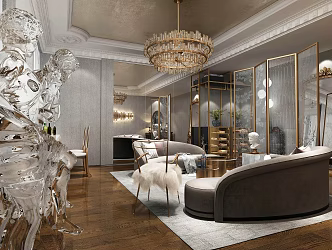 Light Luxury Club Leisure Club 3d model