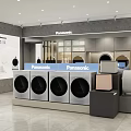 Panasonic Mall Store Featuring Modern Home Appliances Washing Machines And Display Area