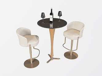 Casual Table and Chair Round Table and Chair Bar and Chair Combination Cafe Bar and Chair Bar Table and Chair 3d model