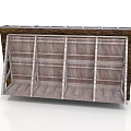 Wooden And Metal Storage Equipment With Multiple Open Shelves And Compartments