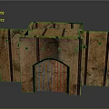 Cartoon Style Textured Wooden Crates with Metal Straps in Animated Scene