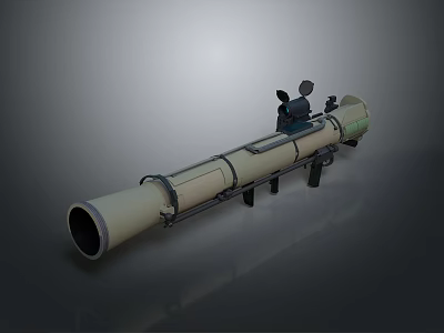 Military Weapon Long Tube Guided Missile Launcher With Control Unit And Support Base 3d model